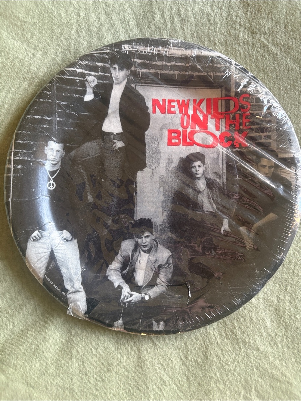 Sealed vintage New Kids On The Block Vintage Band Button - Black & White